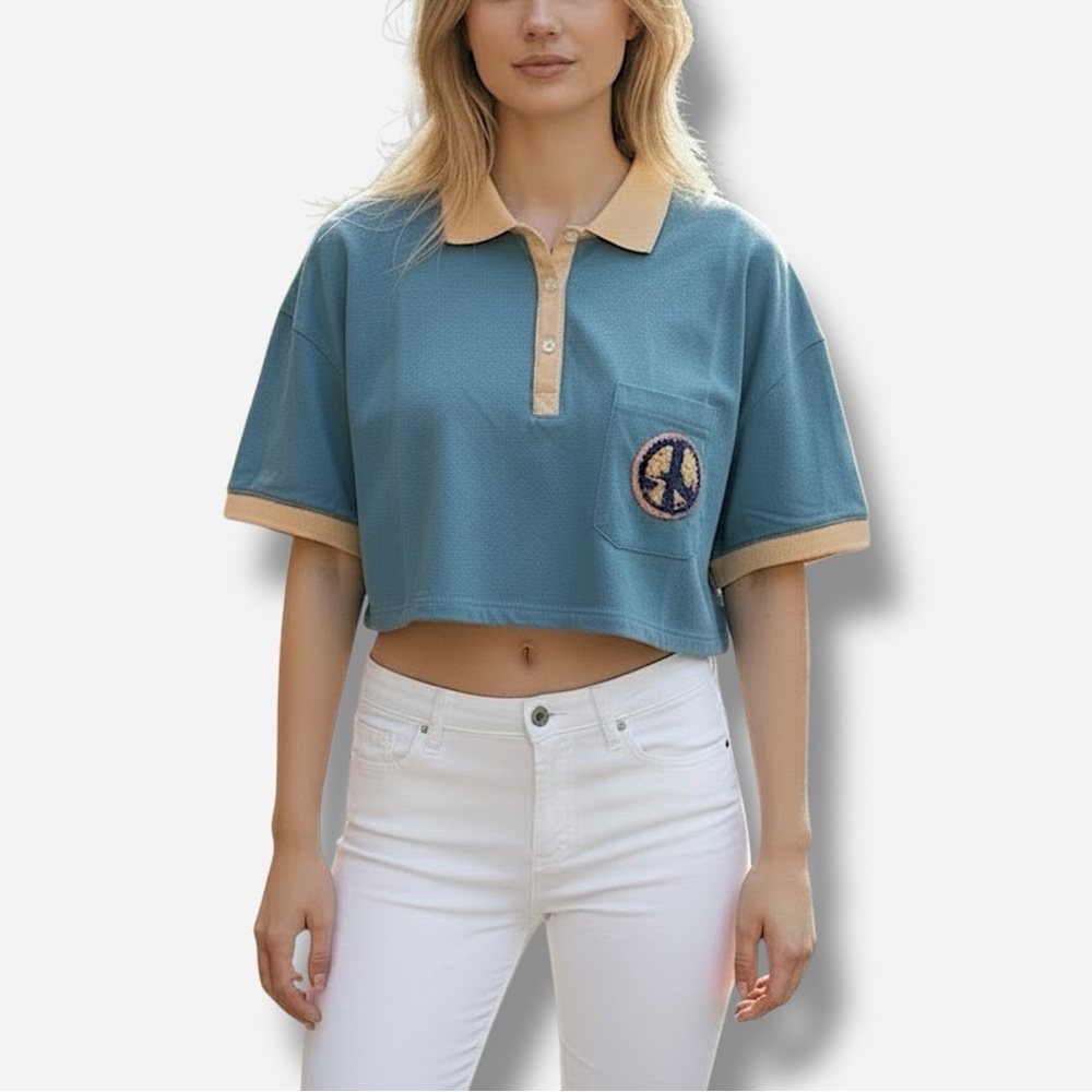 🌸New🌸 Urban Outfitters Icon Patch Polo Shirt Size Medium NWT